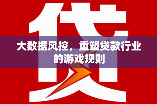德安大数据风控，重塑贷款行业的游戏规则