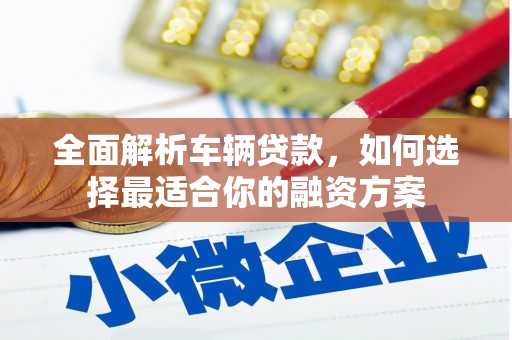 德安全面解析车辆贷款，如何选择最适合你的融资方案