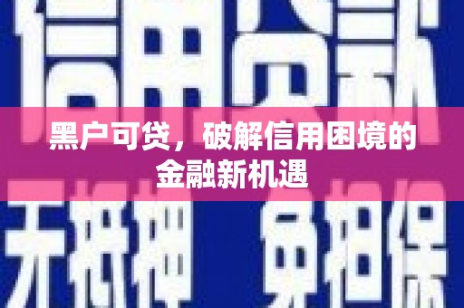 德安黑户可贷，破解信用困境的金融新机遇